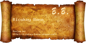 Bicskey Bene névjegykártya
